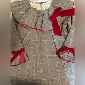 Little girl houndstooth print holiday dress